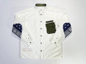 23AW High Density Cotton Linen band Collar Shirts / 高密度綿麻バンドカラーシャツ