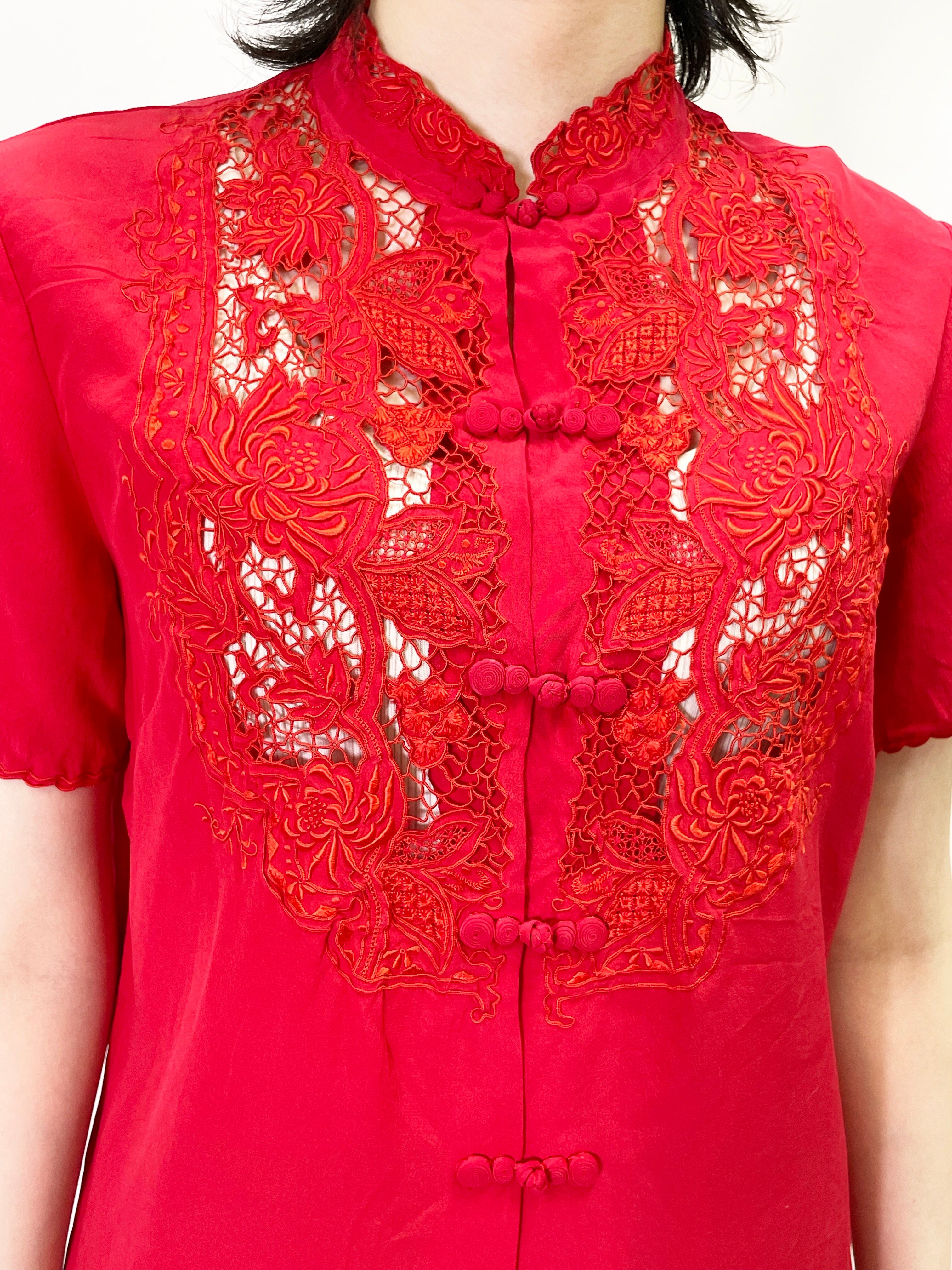 vintage  silk china blouse