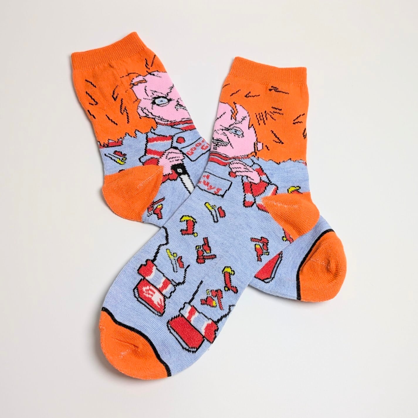 ♧ 再入荷!SPECIAL PRICE!【 crew socks / クルーソックス 】【A】『 HORROR MOVIE Character Socks 4P SET 』ホラー映画キャラソックス4足セットⅠ 〚アメリカン雑貨 アメトイ〛