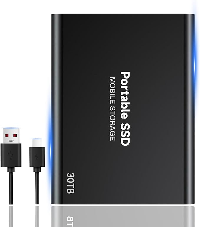 ★ 外付けSSD 30TB ブラック コンパクト ポータブル Type-C ☆ 外付けSSD 30TB ブラック コンパクト ポータブル Type-C