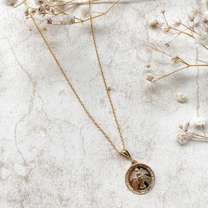 14kgf Maria Medal Charm Necklace