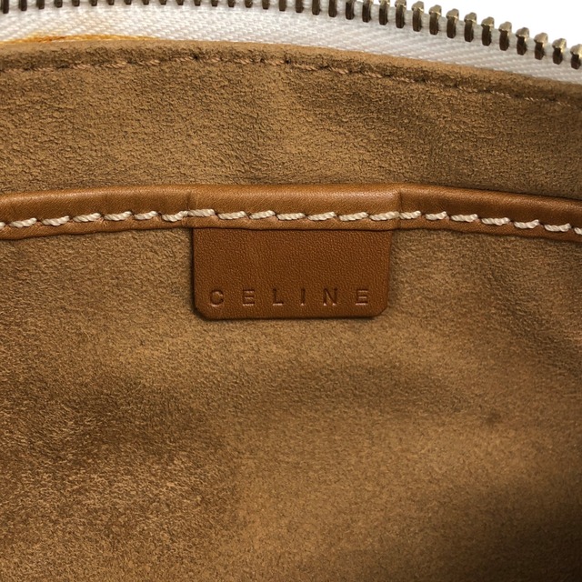 CELINE セリーヌ チェーン ハンドバッグ ホワイト ブラゾン キャンバス vintage ヴィンテージ オールド vzzbsd