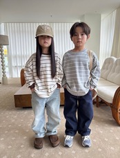 【取寄】OUR グローブボーダーＴシャツ｜秋服｜韓国子供服｜26/AT