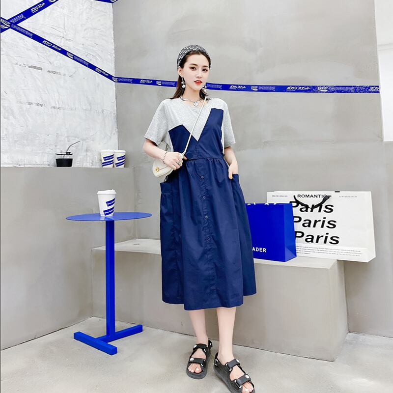 スリムドレス サマーウェスト 大きめサイズ 夏物 ステッチ ミックスインファッション28153161154