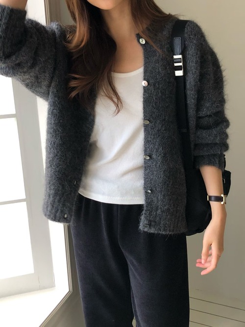 (予約) verveine / Lucy alpaca whole garment cardigan 3color