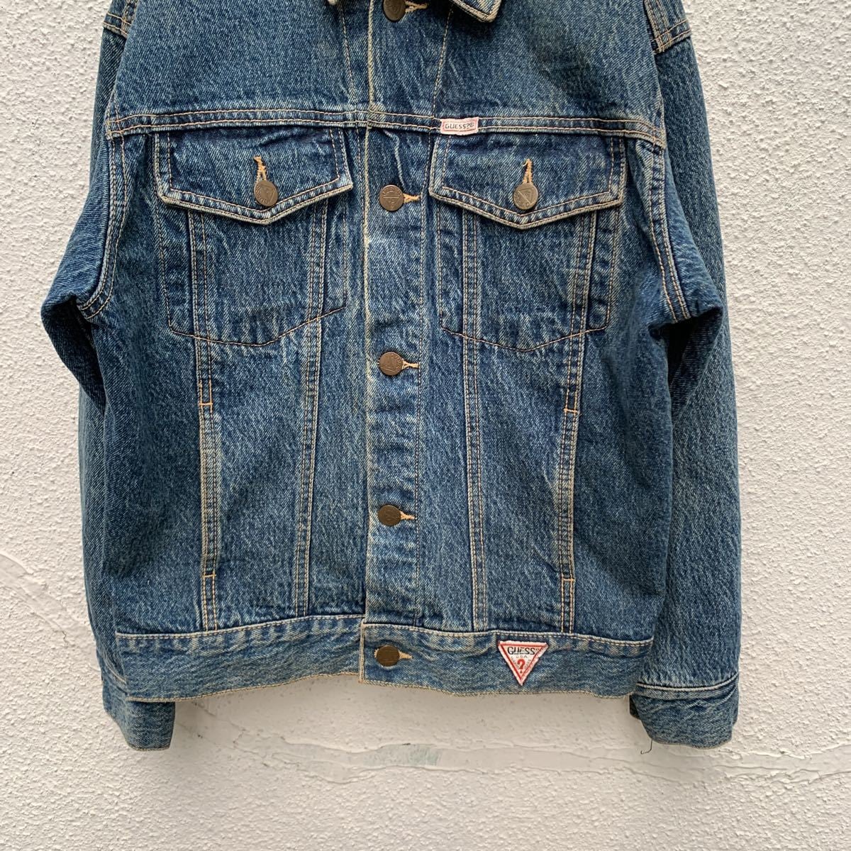 80s GUESS デニムジャケット キッズ14 Lサイズ USA製 ゲス ジージャン