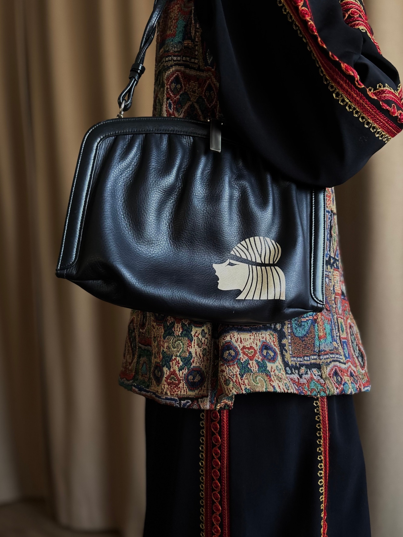 mont black leather bag-5004-9