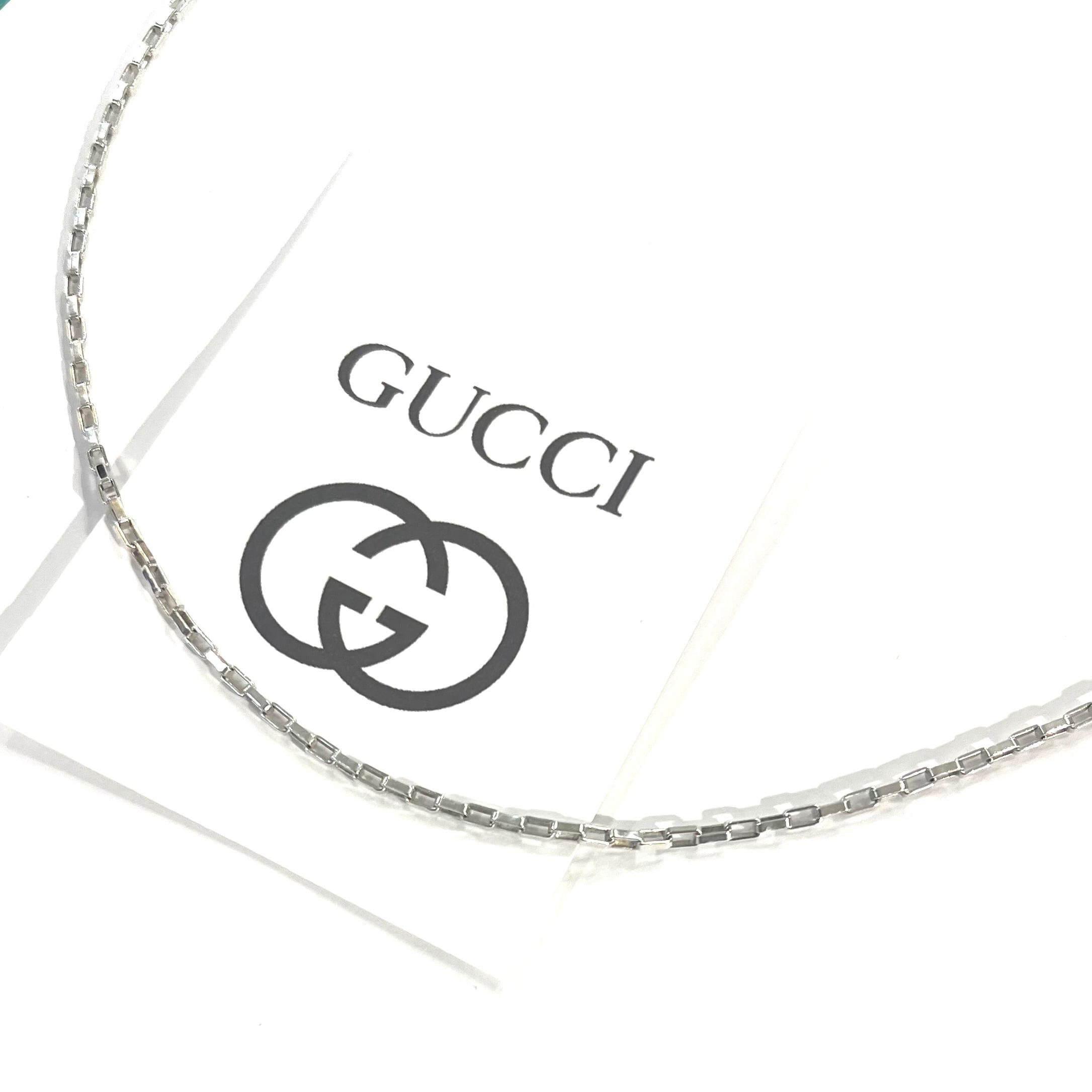 GUCCI 】2587シルバー925 スクエアチェーンネックレス ユニセックス