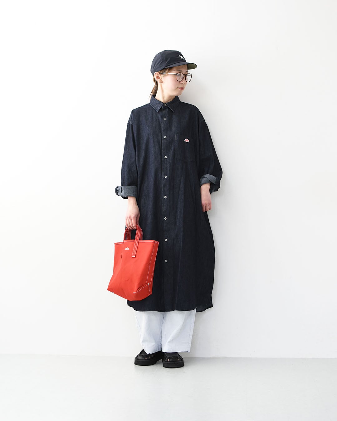 DANTON [ダントン] W Denim Dungaree Classic Collar Dress [DT
