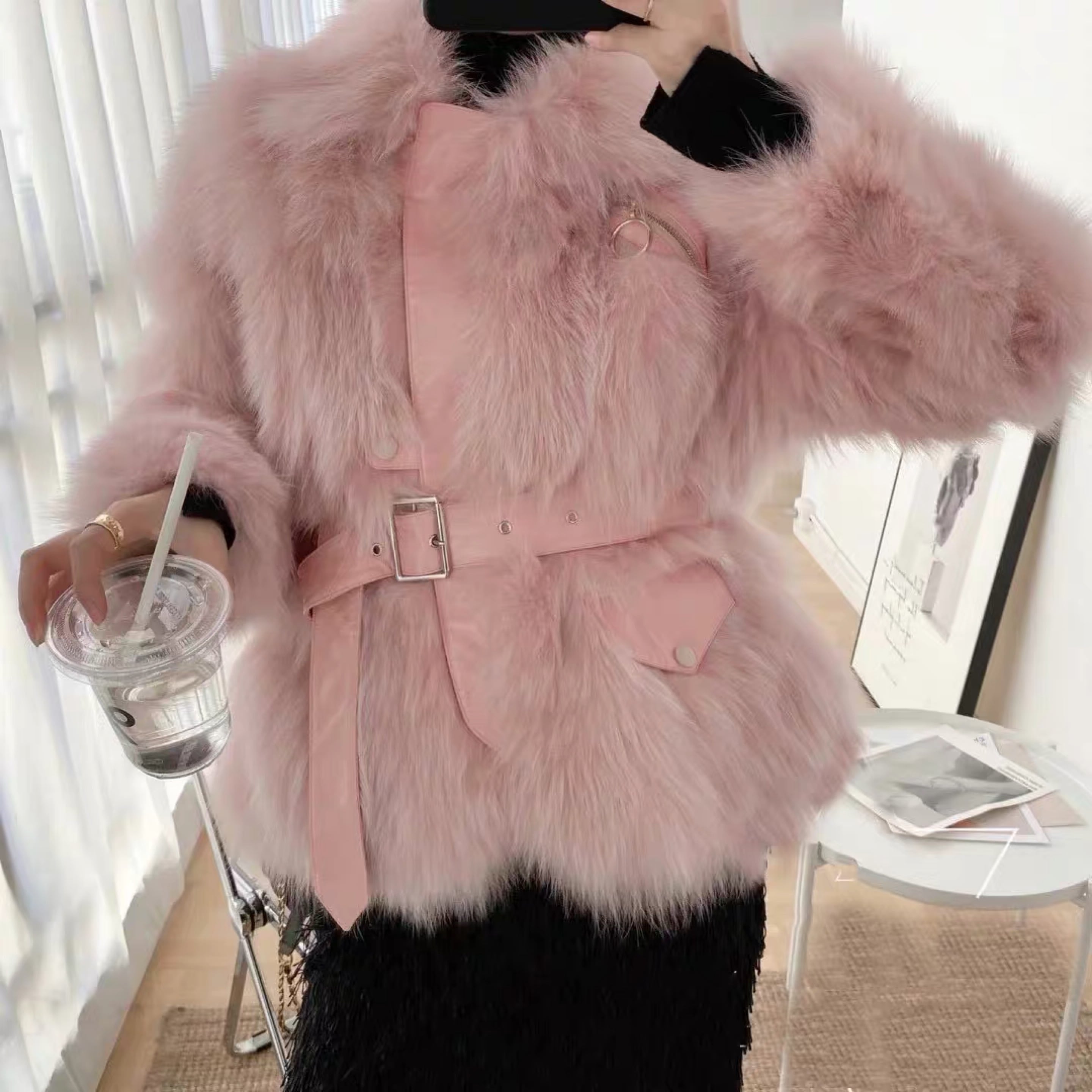 ファー ピンク ジャケット コート アウター | LOVEYsmileSHOP