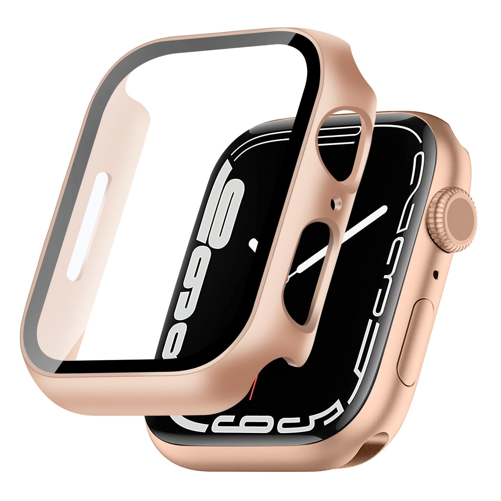 【在庫処分】対応 Apple Watch ケース Series 11/10/9/8/7/SE3/SE2/SE/6/5/4/3/2/1 Ultra 3/2/1 アップルウォッチ カバー PC素材 Apple Watch カバー 全面保護 二重構造 アップルウォッチ ケース ガラスフィルム 一体型 高耐久 高透過率 装着簡?(40mmローズゴールド)