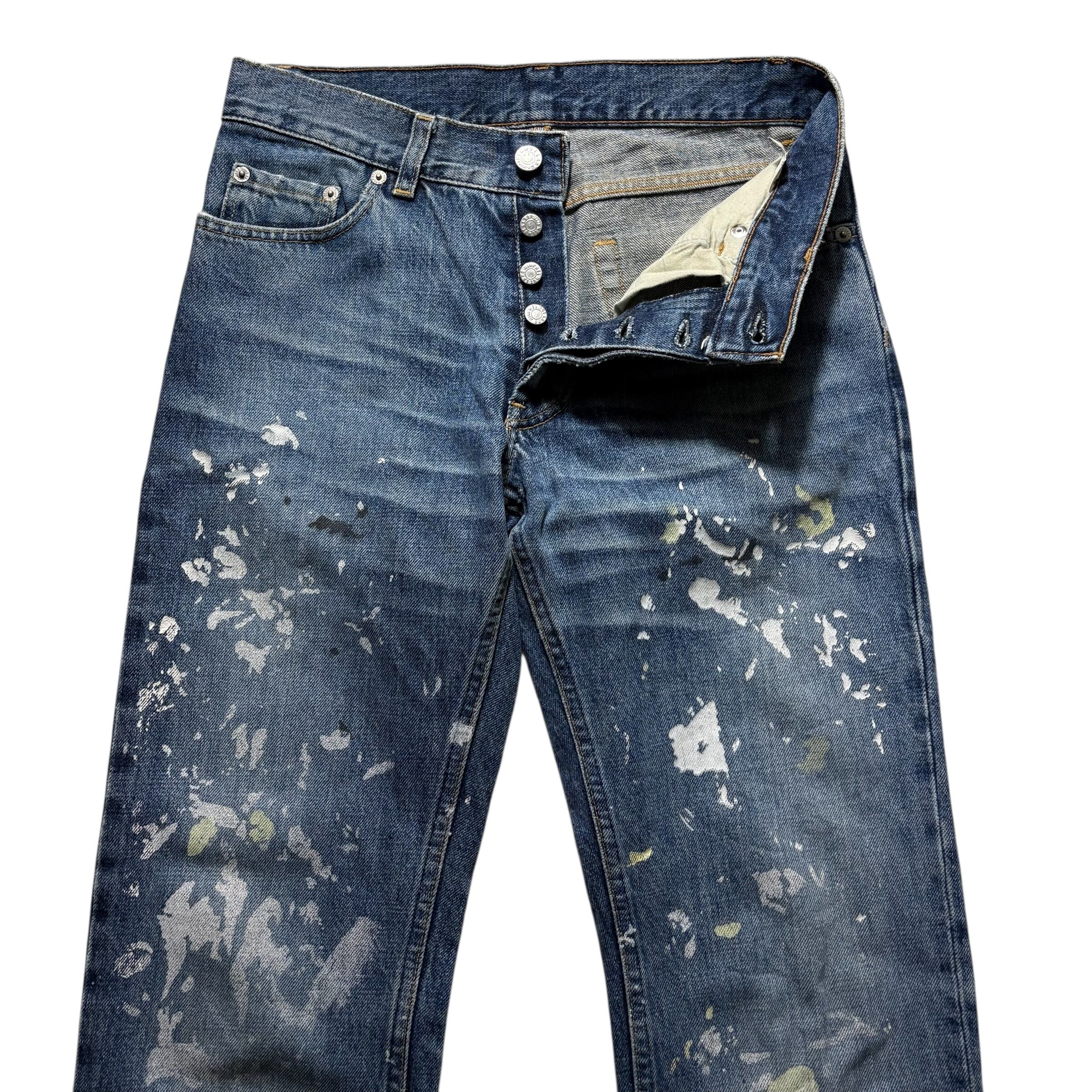 archive 1999's HELMUT LANG paint denim pants | NOIR ONLINE