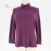 レディース トクコプルミエヴォル TOKUKO 1er VOL トップス ブラウス パープル系 無地 シンプル 伸縮 ストレッチ 日本製 ハイネック タートルネック 上品 カジュアル 普段着 かわいい レディースファッション