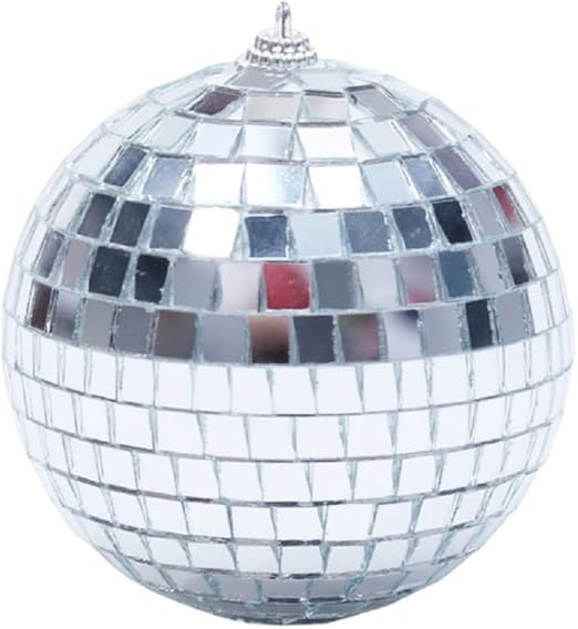 ミラーボールぶら下げディスコの照明ボール15cm銀のぶら下げボールの