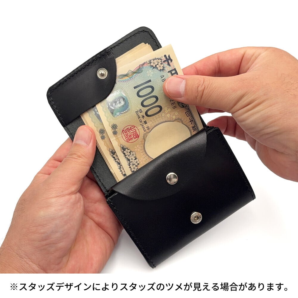 栃木レザー スタッズウォレット 本革 日本製 メンズ バイカー アメカジ