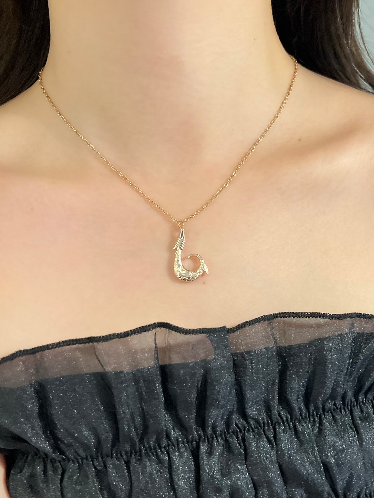 Fish hook necklace