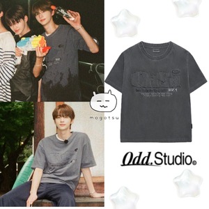 ★TWS シンユ 着用！！【ODD STUDIO】ODSD Pigment Damage T-shirt - light charcoal