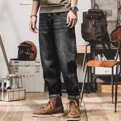 カジュアルストレートデニムパンツ　A4319