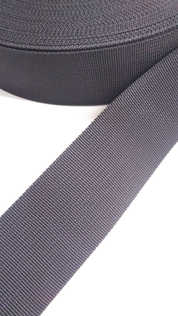 ナイロンテープ 2x2トジ織 50mm幅 1.2mm厚 黒 1反(50m)取り寄せ商品