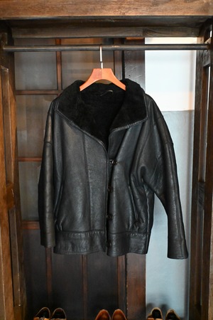 made in england 80's vintage sheepskin leather jacket 770