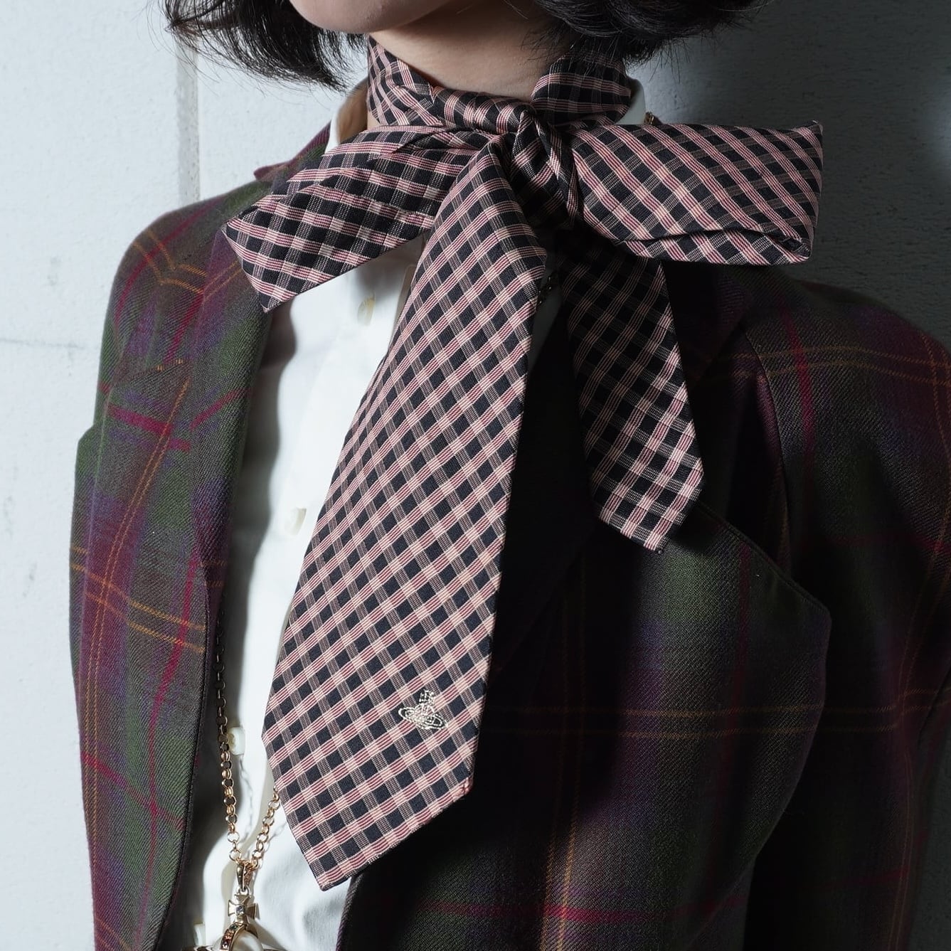 美品】Vivienne Westwood オーブ シルク100% ネクタイ 青 ブルー