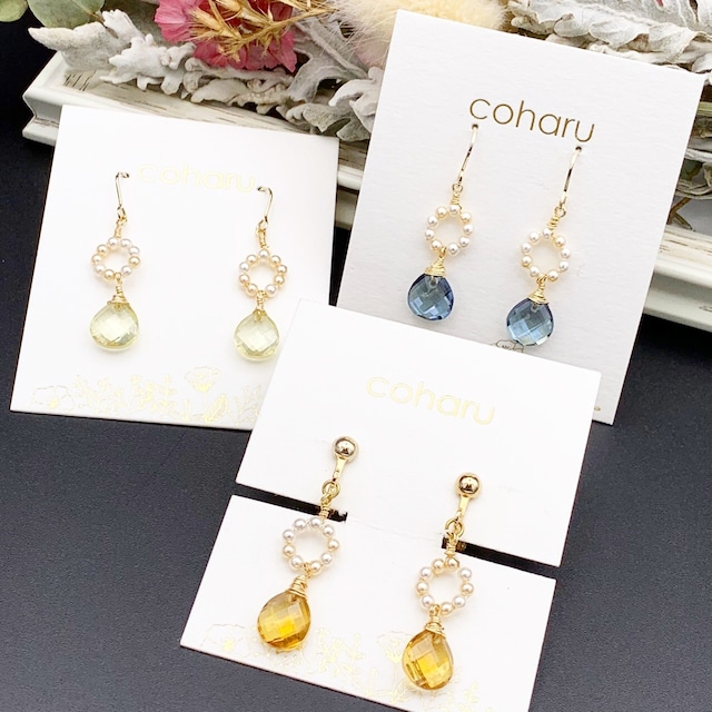 coharu 紫陽花ドロップピアス