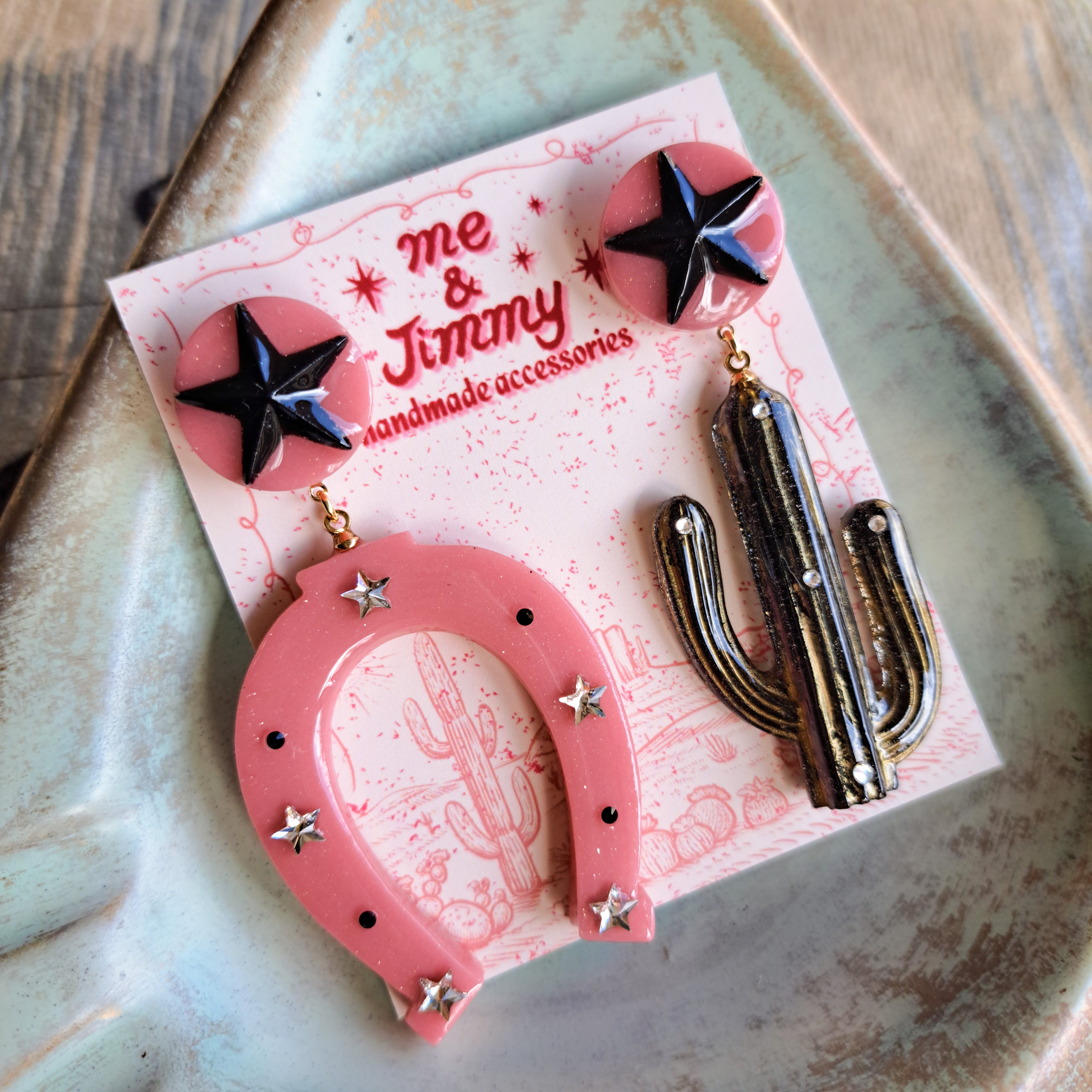 ☆Rodeo Girl ☆【Pink×Black】ロカビリー・ホースシュー＆サボテン