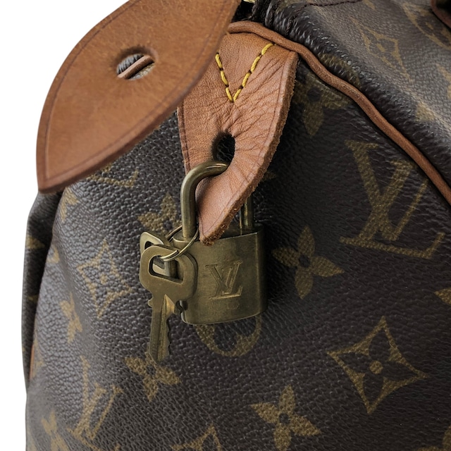 LOUIS VUITTON ルイヴィトン スピーディ30 モノグラム ハンドバッグ ブラウン レザー ボストン vintage ヴィンテージ オールド ancjxg