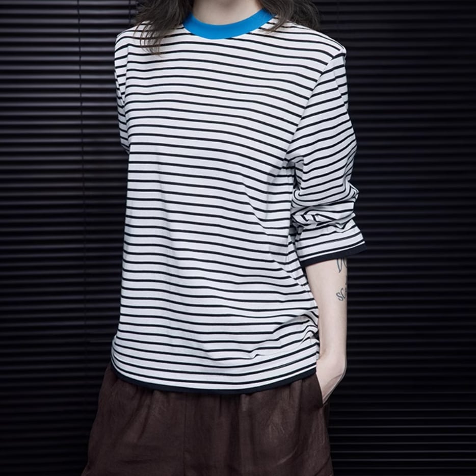 ラウンドネックボーダーロンT ・17858 | stir - ステア｜大人