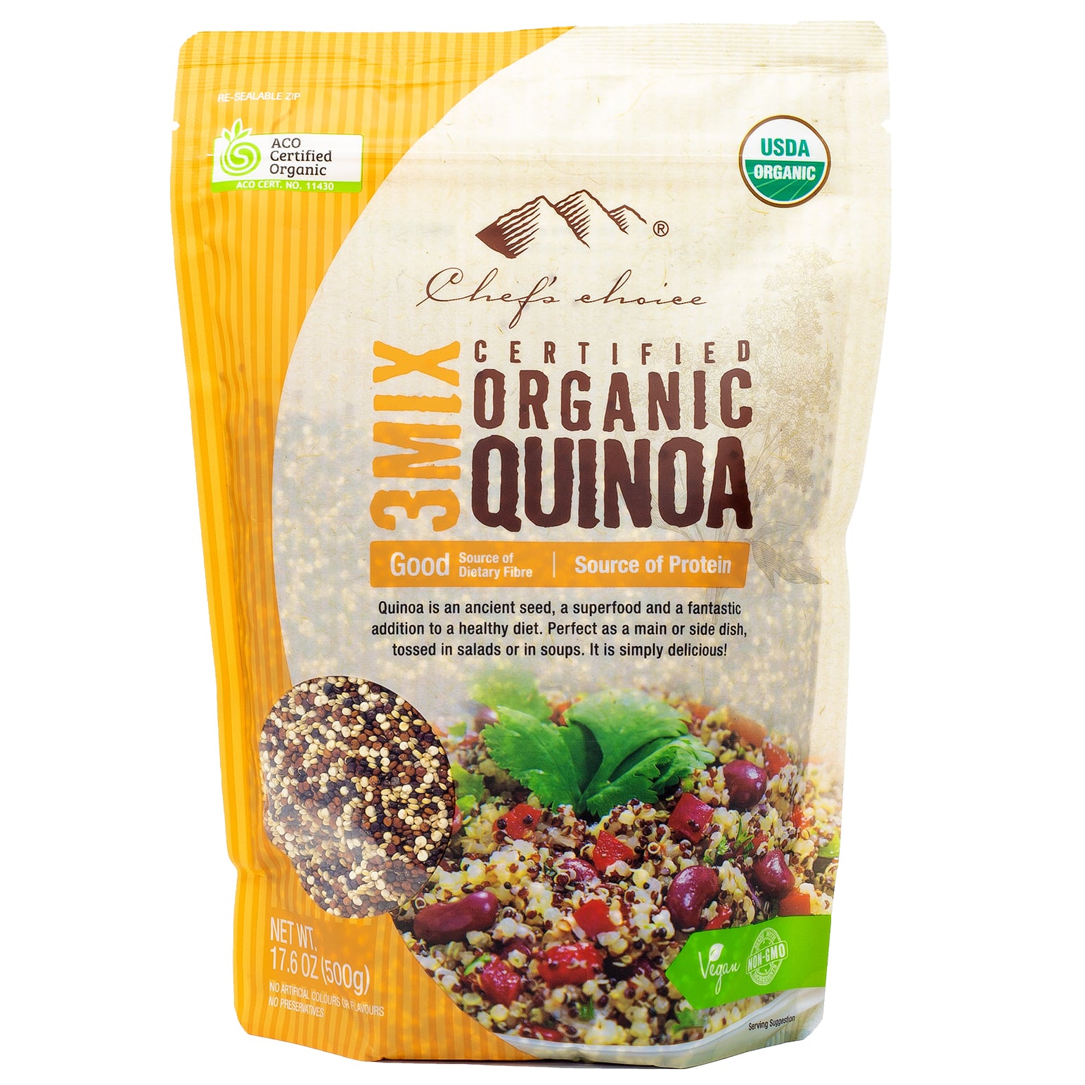 シェフズチョイス オーガニック ミックスキヌア 500g Organic Mix Quinoa 有機キヌア | Chef's Choice Japan  ｜シェフズチョイスジャパン