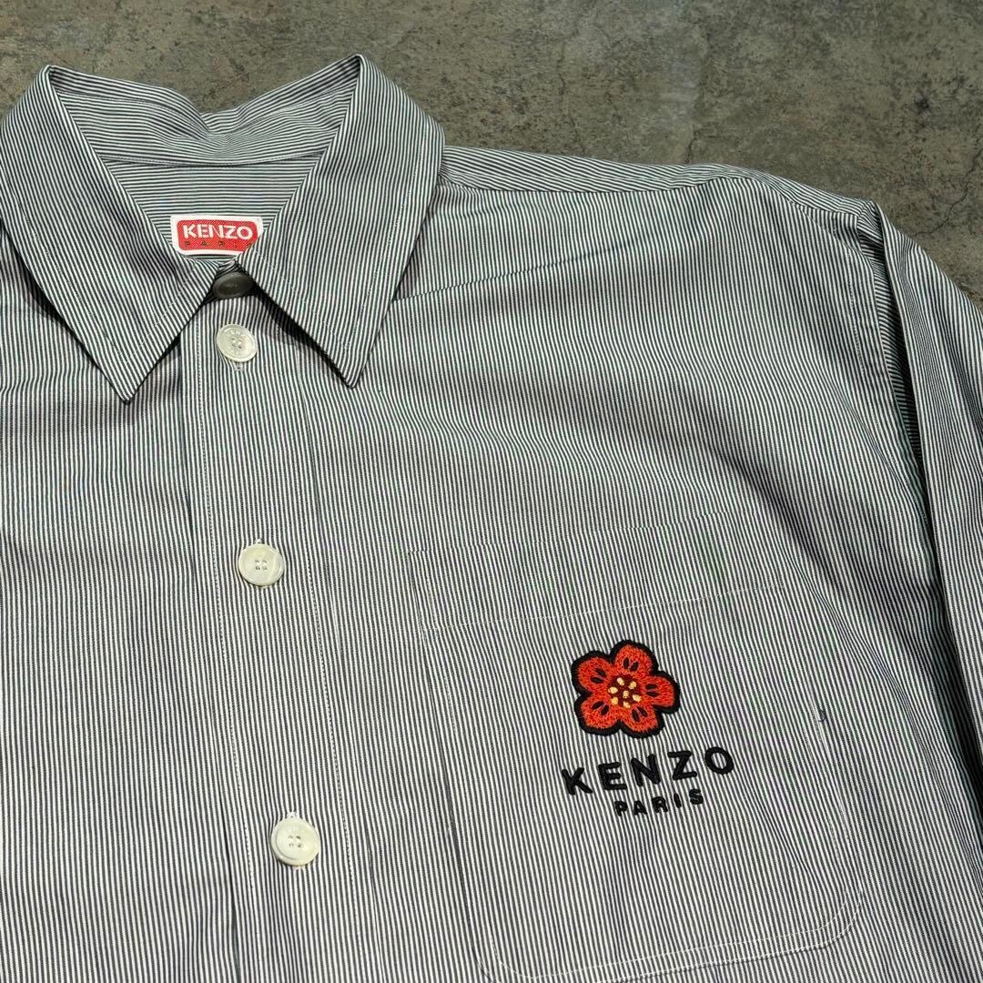 KENZO ケンゾー BOKE FLOWER ボケフラワー ストライプ 長袖シャツ ブルー/ホワイト FC55CH507CLB