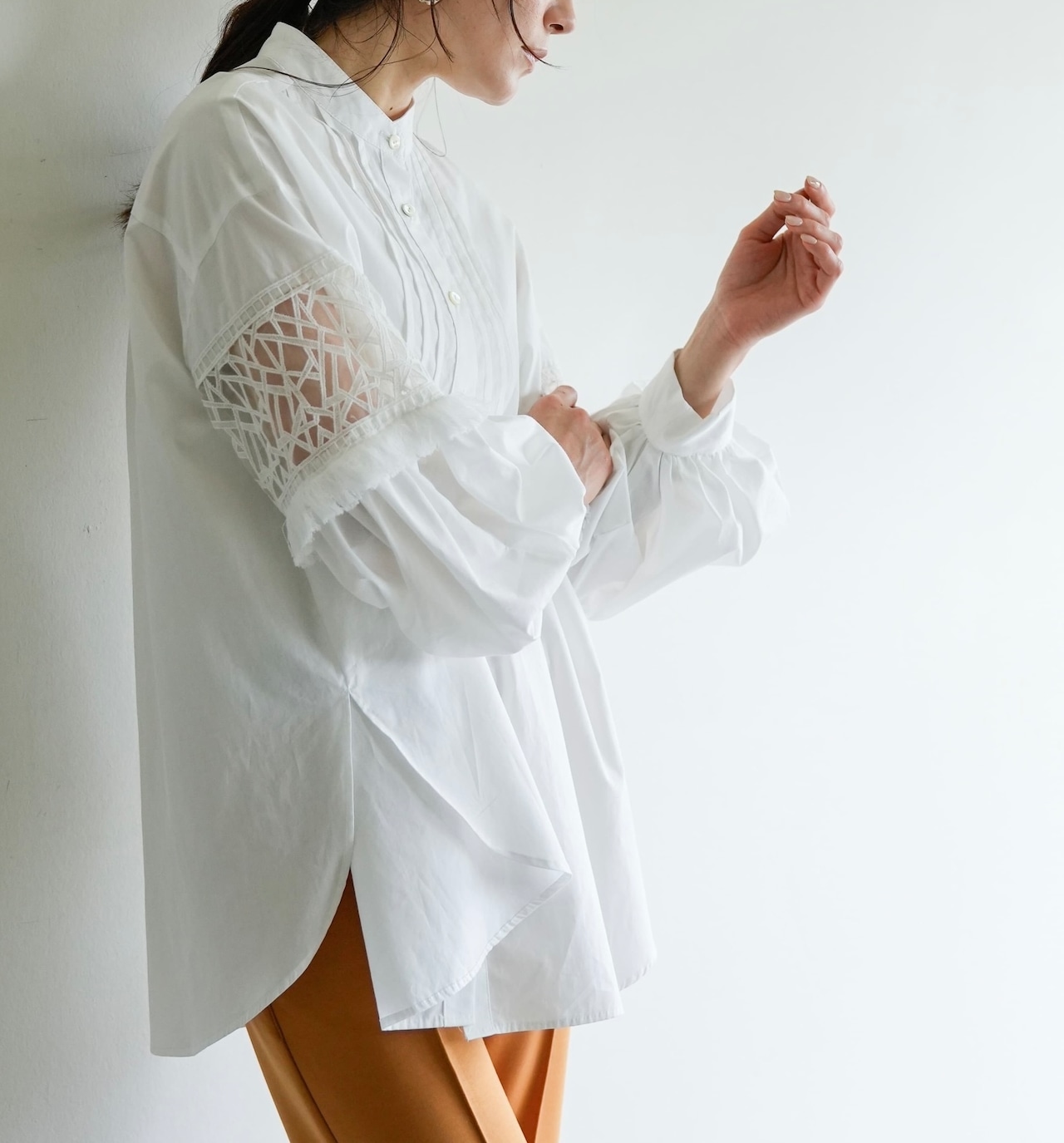 フリンジレーススリーブブラウス #Lallia Mu ラリアムー | Favorinico 