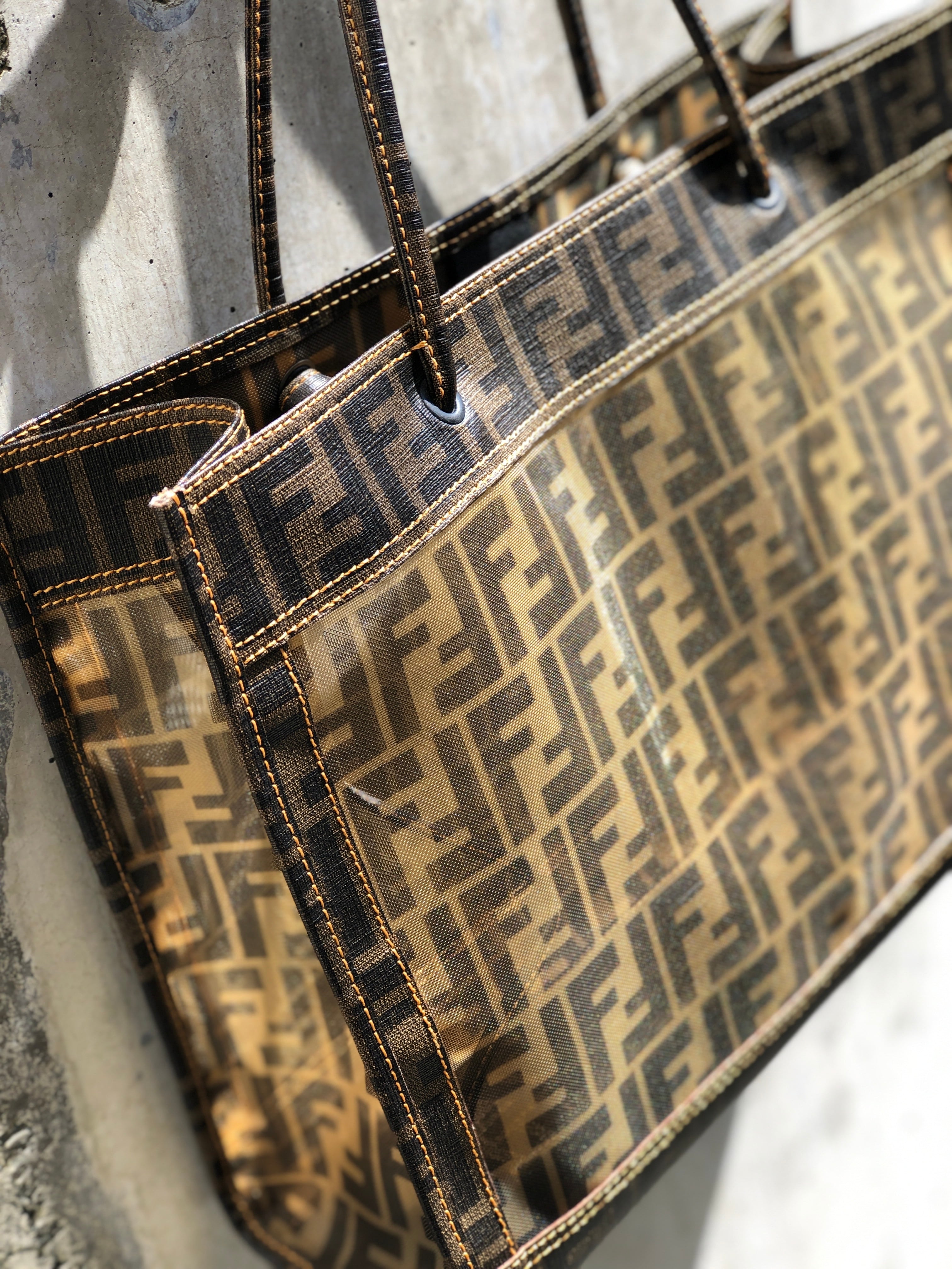 ✨新品未使用✨ FENDI フェンディ ズッカ メッシュ トートバッグ ポーチ付