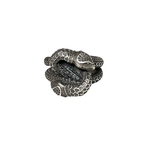 GUCCI heavy gauge silver double snake ring