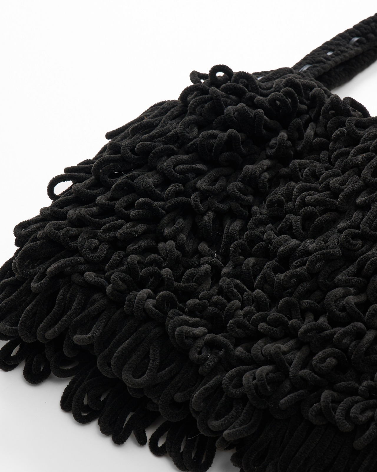 Thick Velvet Loop Monster Bag Hand Knit