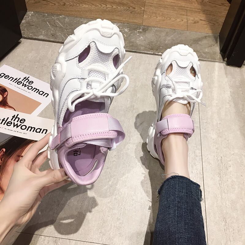 サンダル女性2020夏の新しいins学生ファッション厚底カジュアルシューズ通気性のある野生のスポーツシューズ女性 部族の婦人靴9219513