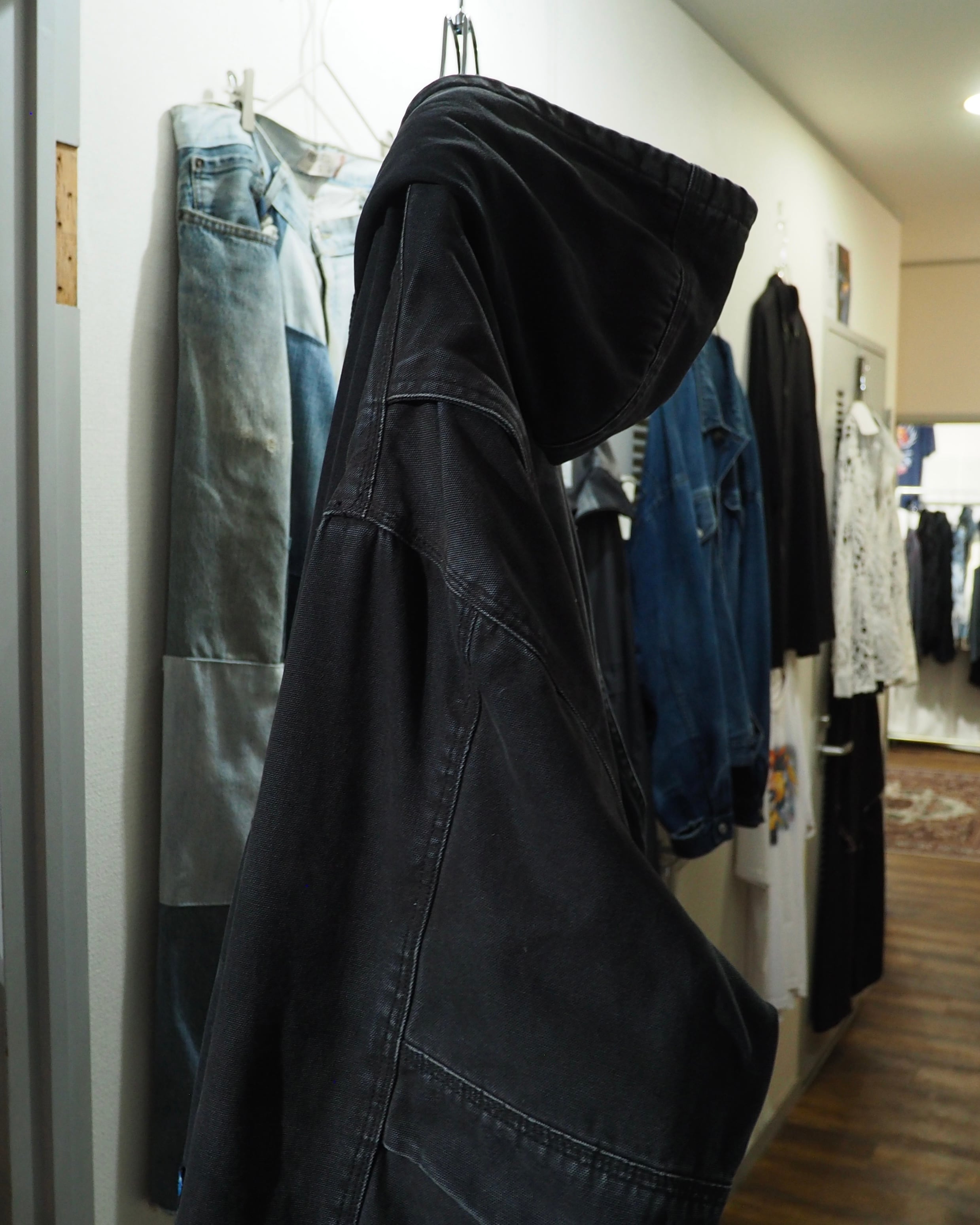 " Special - 墨黒 " Beautiful Fade × Aging Vintage Loose Active Jacket