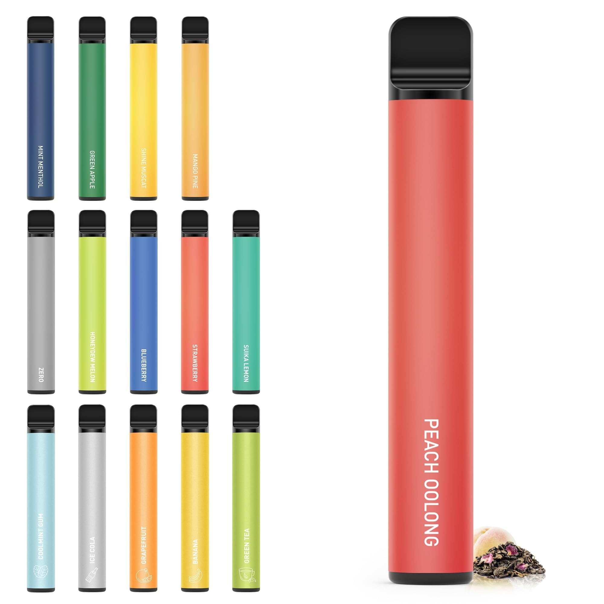 KINOE 電子タバコ 使い捨て 白桃烏龍茶 VAPE 1500回吸引可能 1本