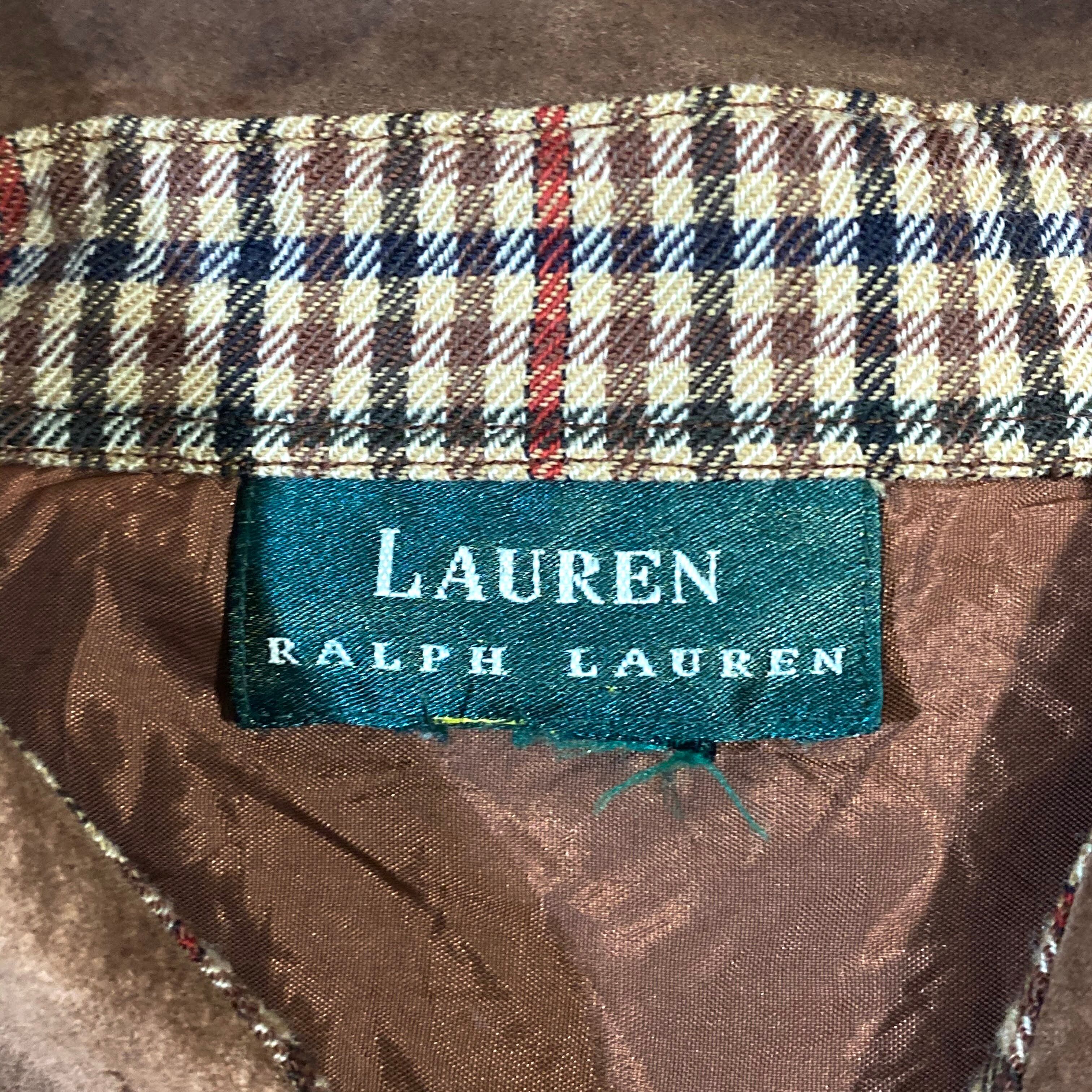 Lauren Ralph Lauren ローレン ラルフローレン チェック柄 スエード