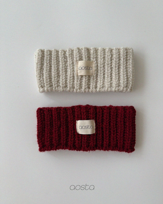 knit cookie headband【aosta】※10月上旬〜中旬発送予定