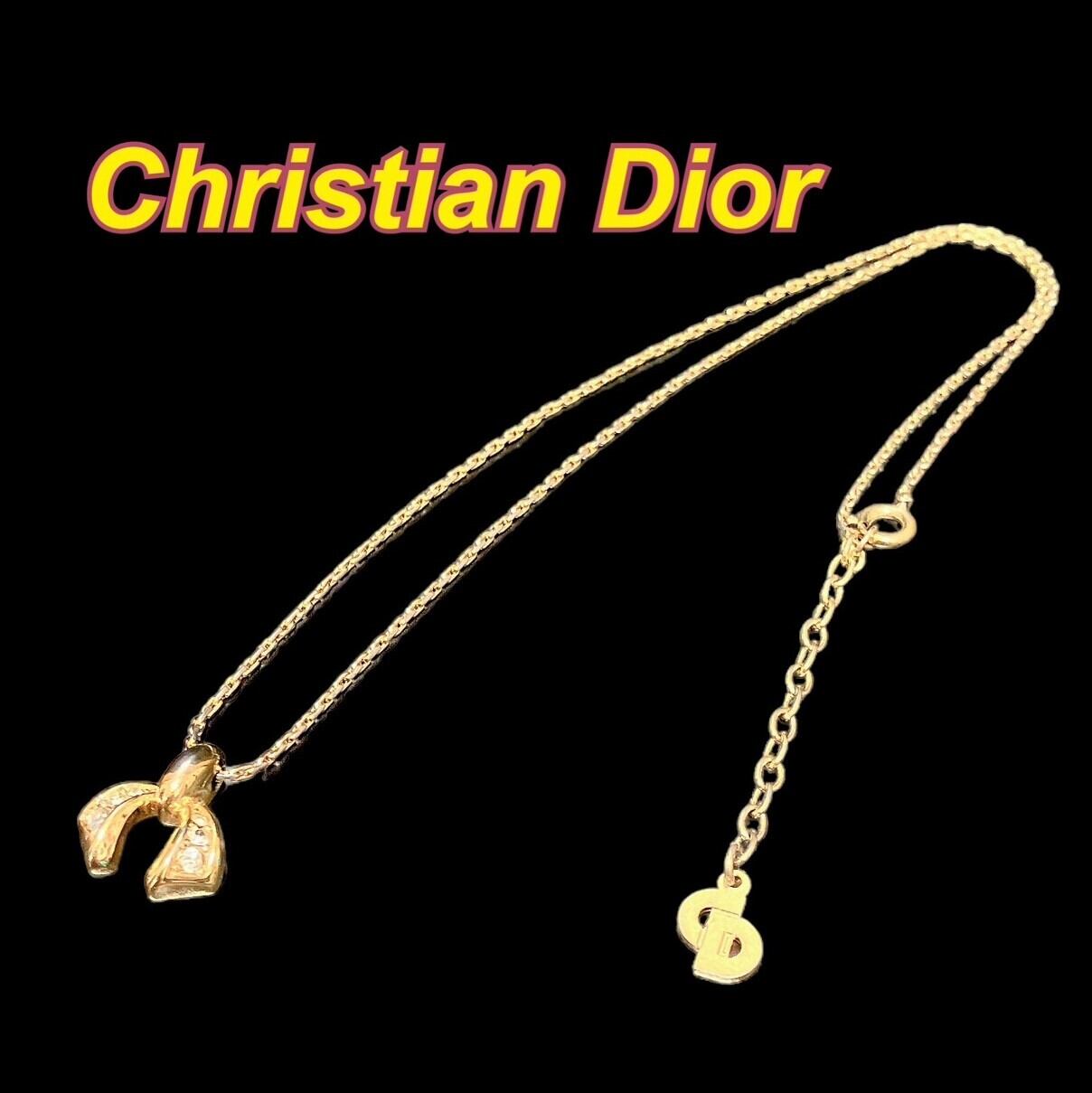 ☆美品☆ 【ディオール】 Dior ネックレス ゴールド CDロゴ ライン ...