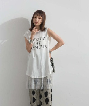 AE2972 ロゴフレンチスリーブプルオーバー offwhite