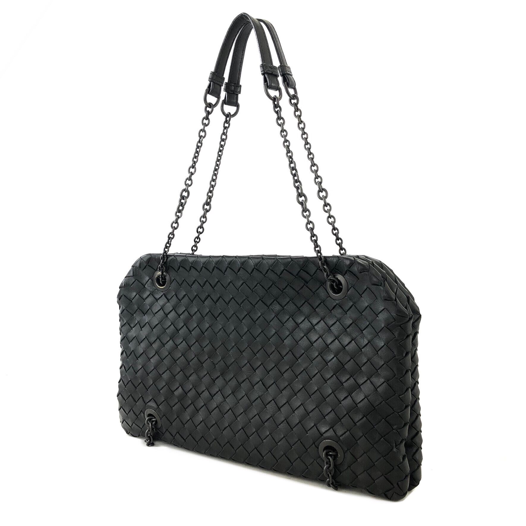 BOTTEGA VENETA ボッテガヴェネタ チェーンショルダーバッグ 黒 Bottega Veneta ボッテガ・ヴェネタ レザー セミショルダー チェーン
