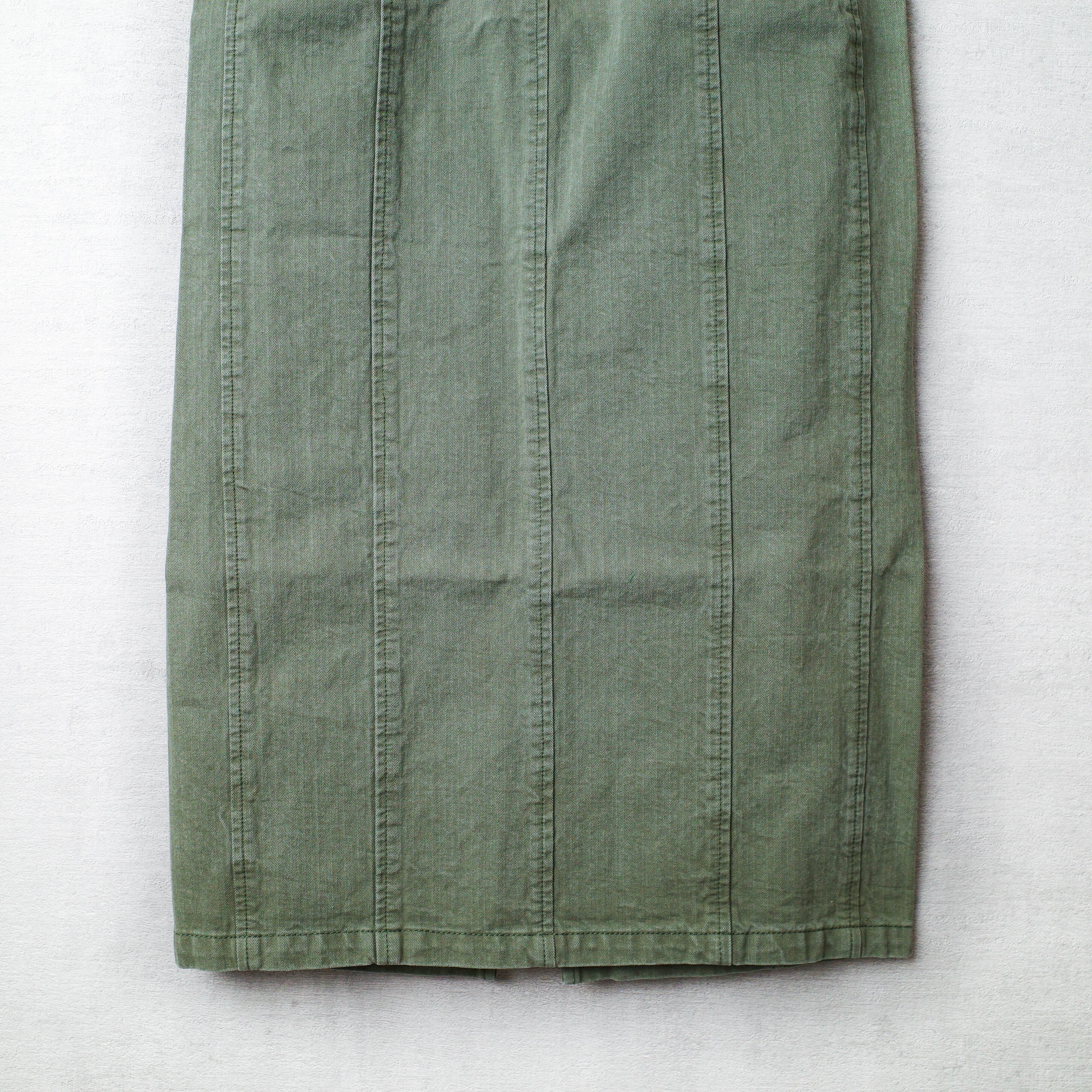 [NEW] BLACK by MOUSSY	JAPAN MADE HERRINGBONE PENCIL SKIRT KHAKI　070BA311-0030