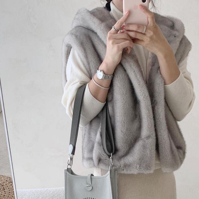 Sold out フード付きフェイクファーベスト_060484 | udresser