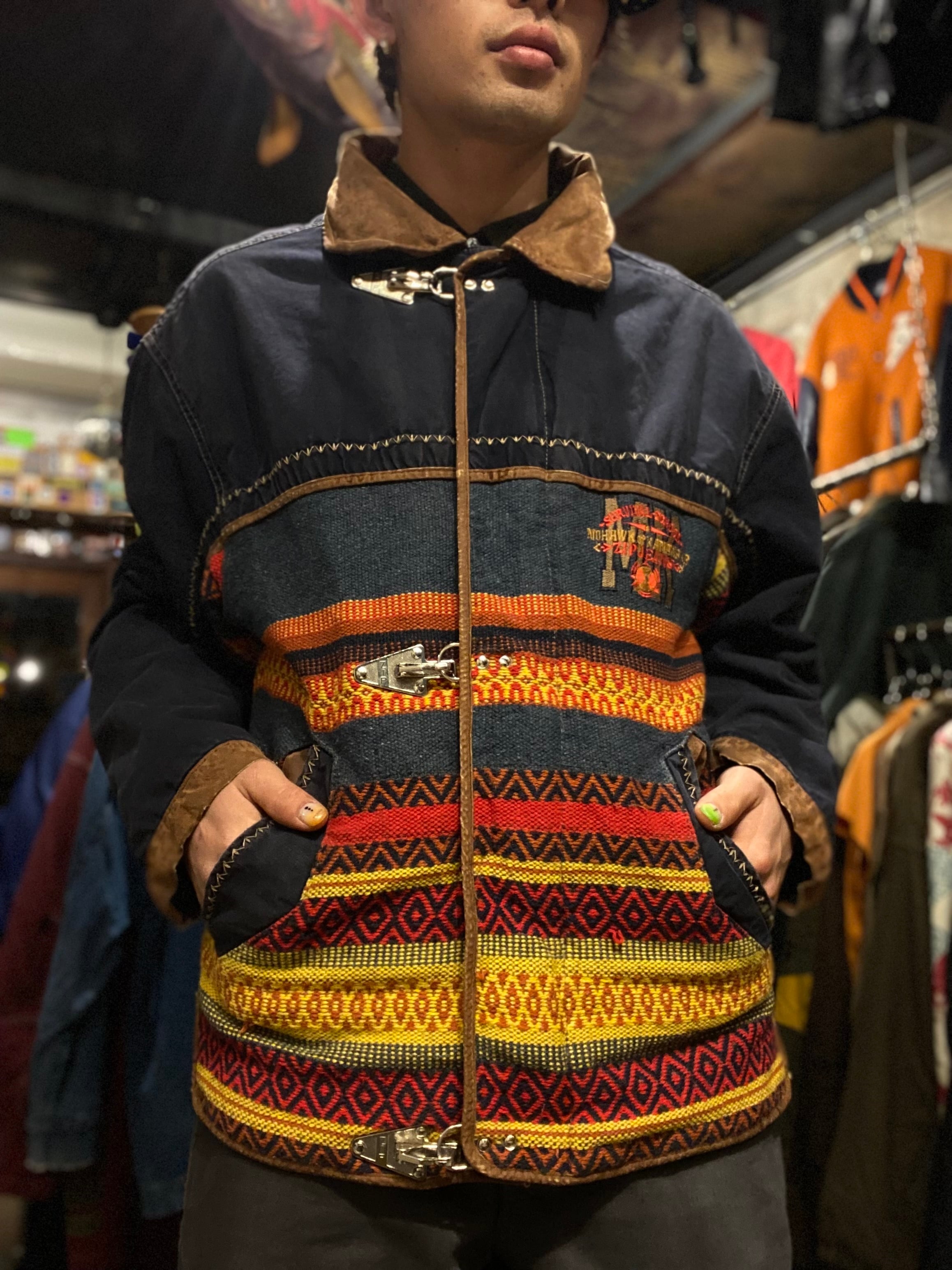 古着 ファイヤーマンジャケット native pattern fireman 古着ファイヤーマンジャケットnative pattern fireman