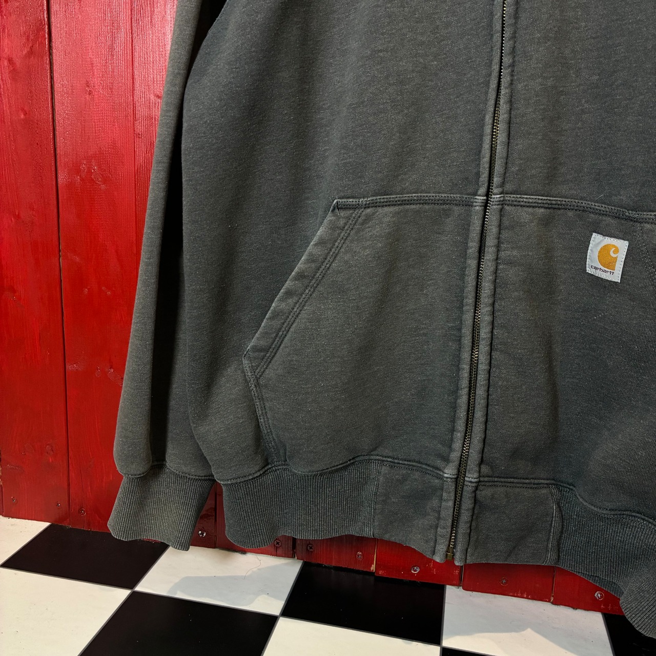 Carhartt LOOSE FIT 裏起毛ジップパーカー グレー Lカーハート スウェット