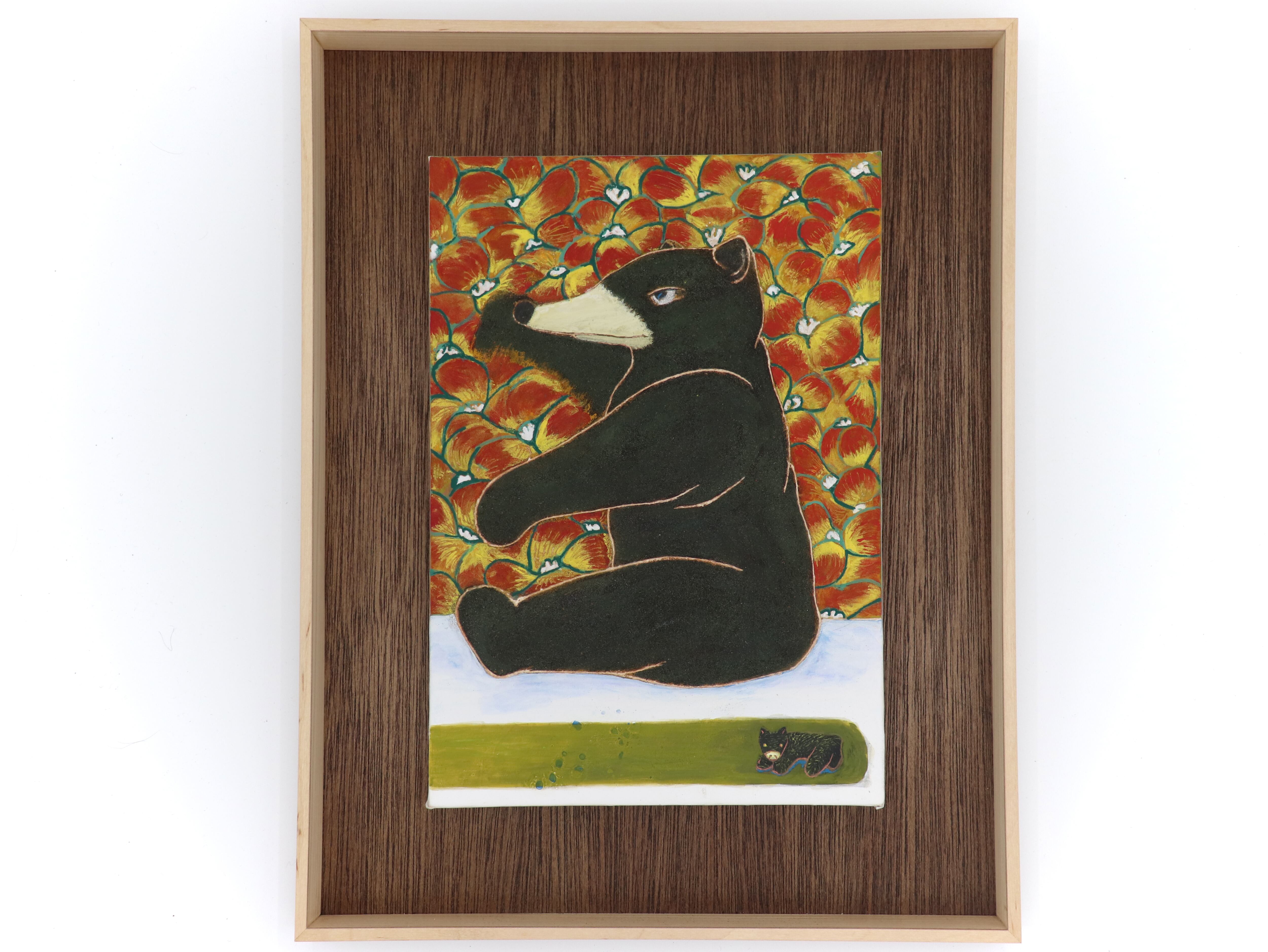 白と黒とそれとは別の｜日本画・生き物モチーフ・岩絵具の中型作品