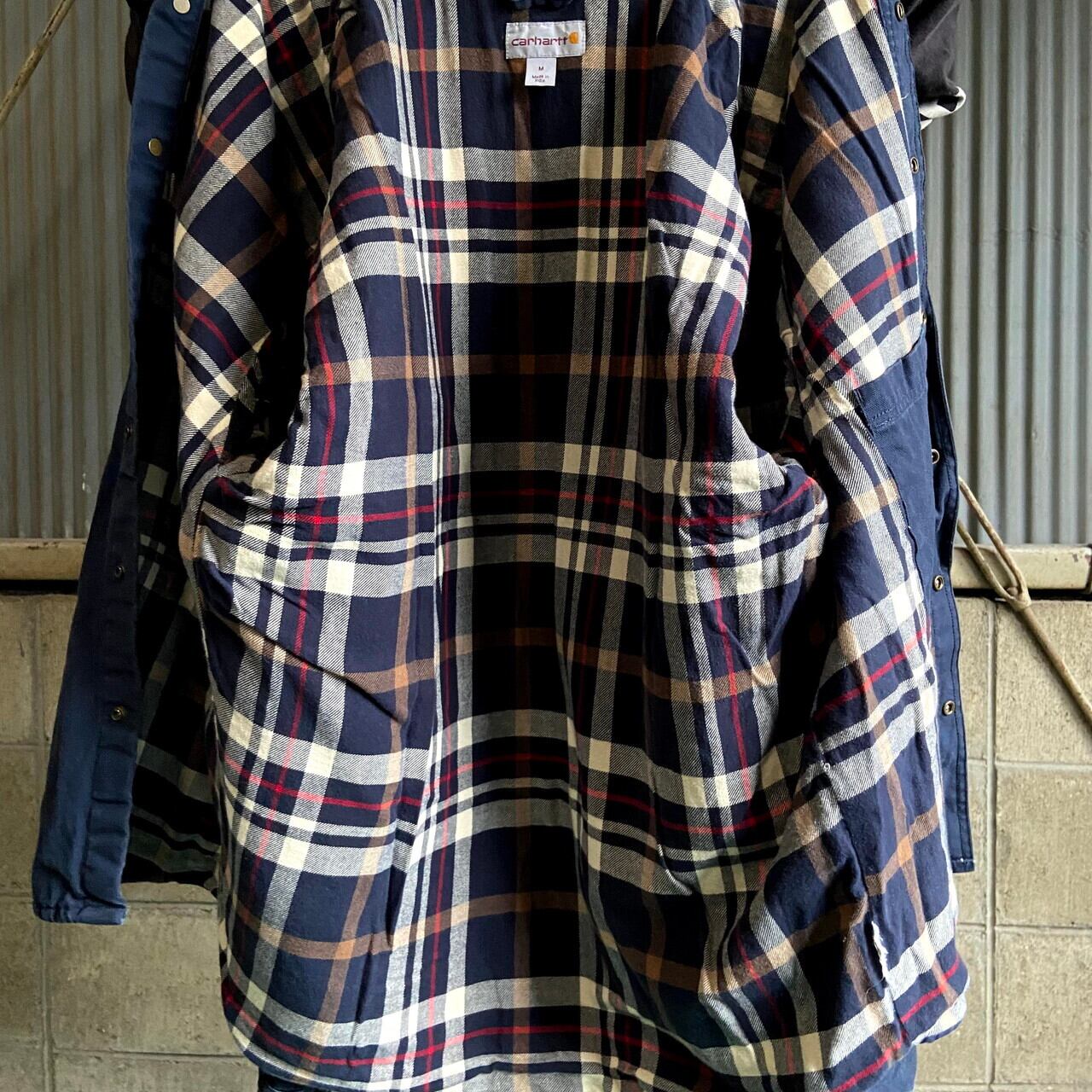 カーハート ダック地 ワークシャツジャケット メンズL相当 古着 カーハート ダック地 ワークシャツジャケット メンズL相当 古着
