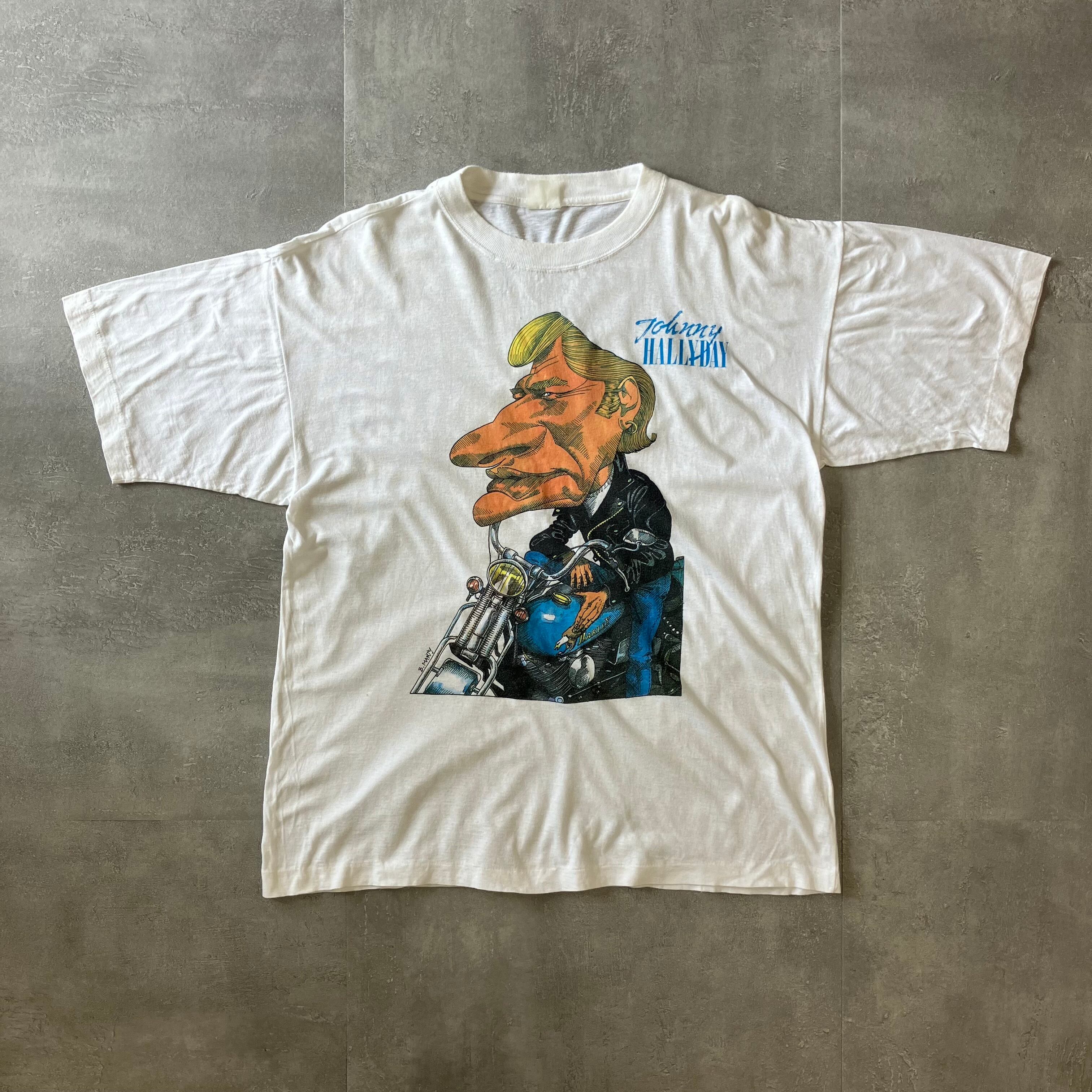 Johnny Hallyday ジョニー・アリディ 90s プリントTee XL程度 No.2158